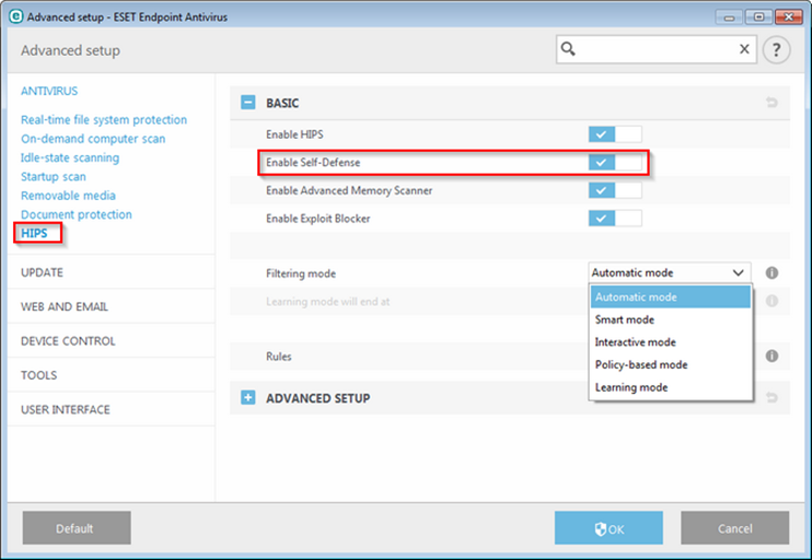 How to kill ESET AV process