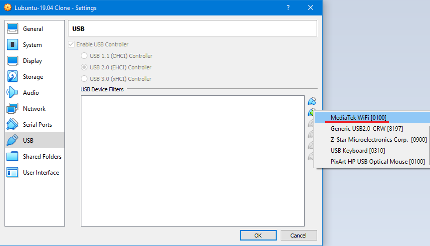 Enabling USB Wi-Fi dongle adapter on VirtualBox VM
