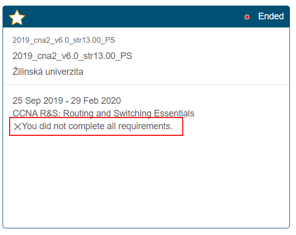 Netacad – message „You did not complete all requirements“