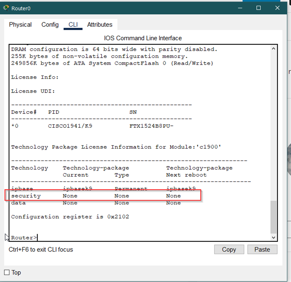 Netacad Packet tracer – how to activate Security feature for Cisco IOS and VPN labs