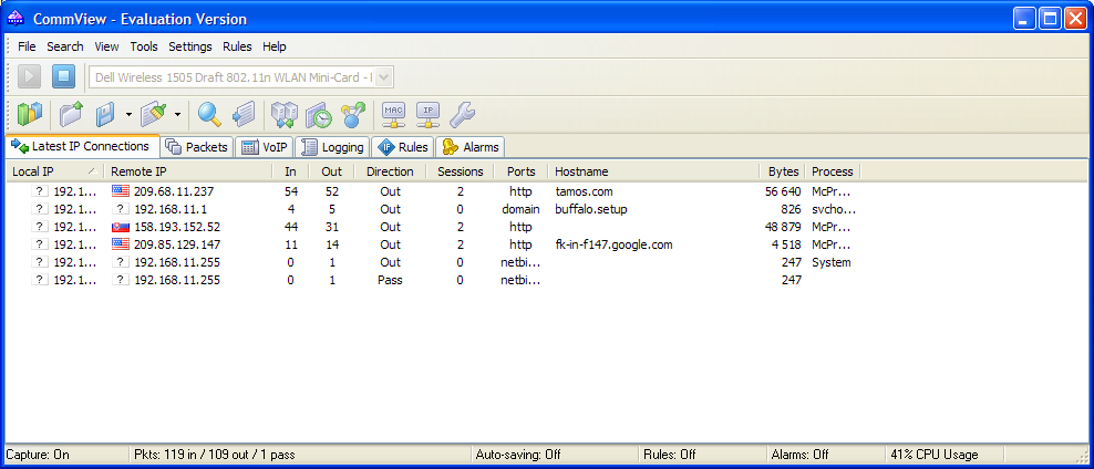 CommView – packet analyzer and network monitor