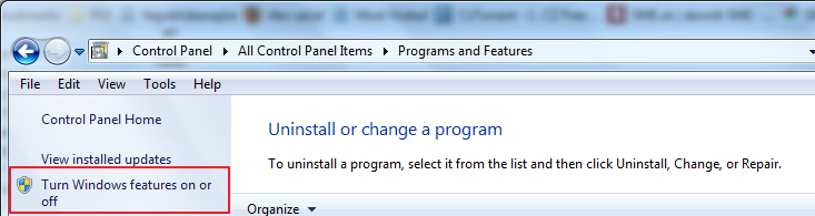 Enabling default Telnet client on Windows 7 operating system